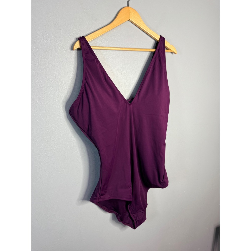 Ta3 Plungey Aubergine One Piece Swim 3XL X-Long NWT - Picture 2 of 7